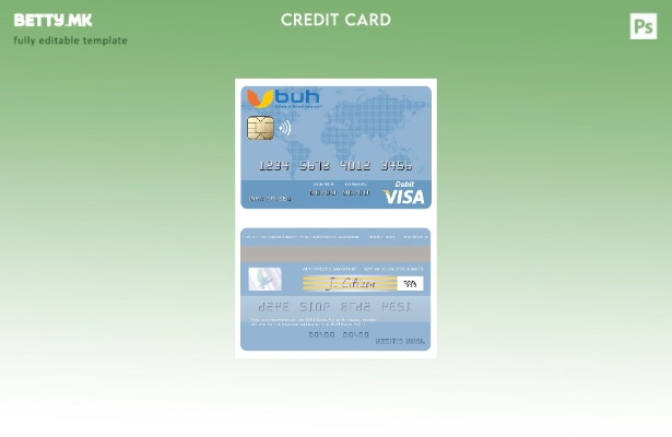 Шаблон за виза за дебитна картичка на Хаити BUH во ​​модерен стил